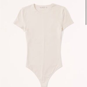 ABERCROMBIE Short-Sleeve Cotton-Blend Seamless Fabric Crew Bodysuit